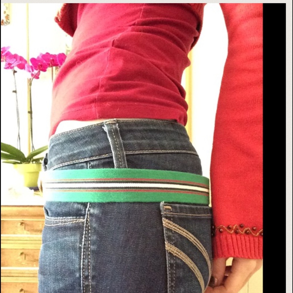 Dooney & Bourke Brown Leather Kelly Green belt - Picture 6 of 9